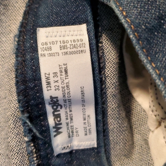Vintage Wrangler Western Dark Wash High Rise Straight Leg Logo Jeans Size 32 - Picture 9 of 9
